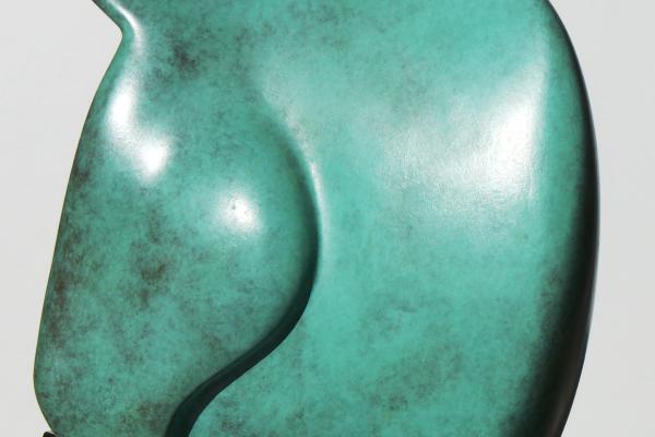 "Great Horse" bronze patine verte 31x30x15