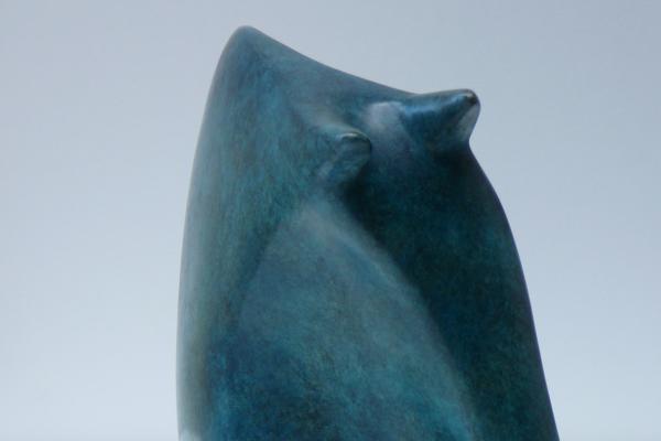 "Cheval" bronze patine bleue petit modèle