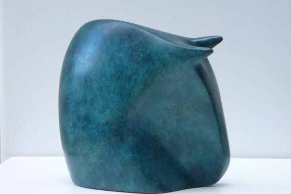 "Cheval" bronze patine bleue petit modèle