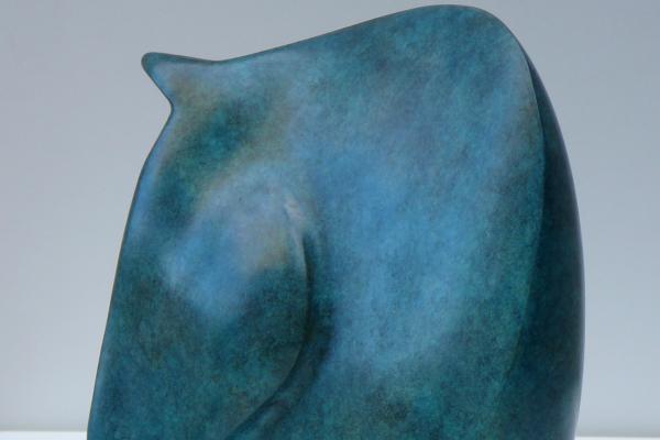 "Cheval" bronze patine bleue petit modèle