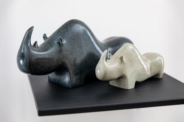 "Rhinos Family" bronzes 