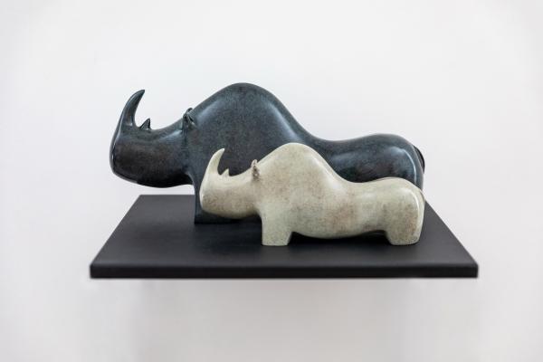"Rhinos Family" bronzes