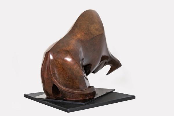 "Happy bull" Taureau bronze patine brune